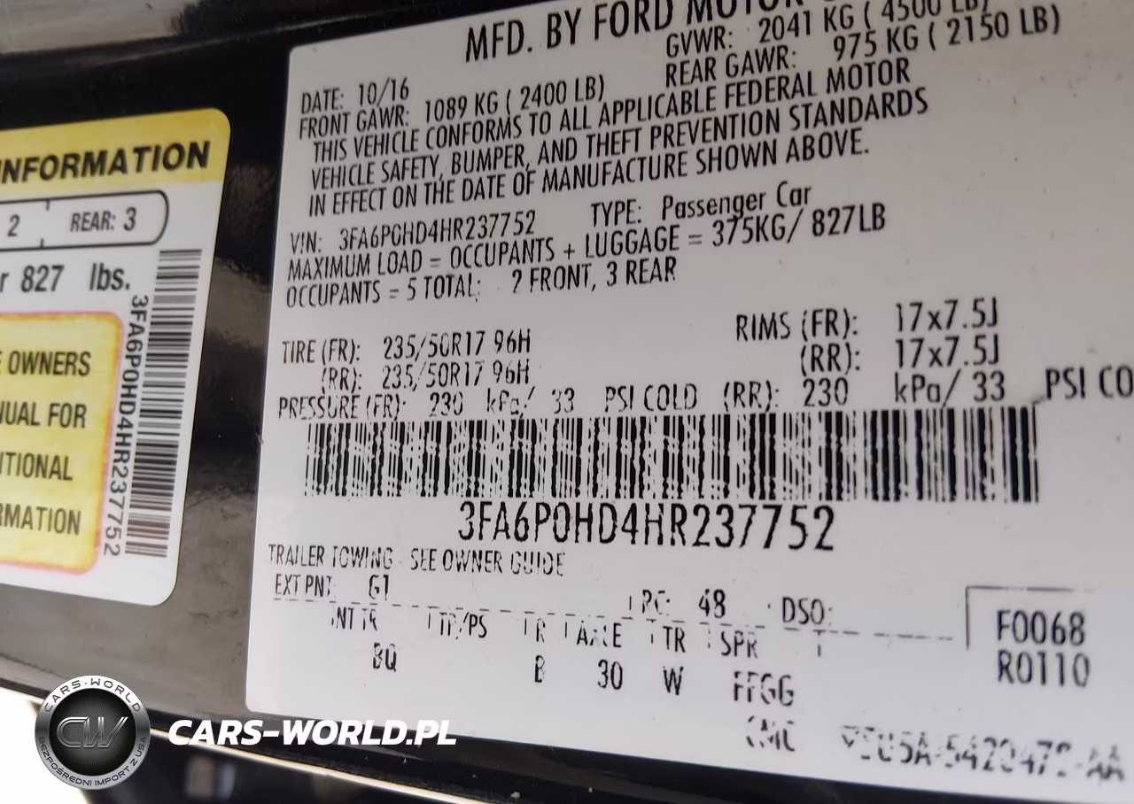 2017 Ford Fusion Se VIN:3FA6P0HD4HR237752 - 9