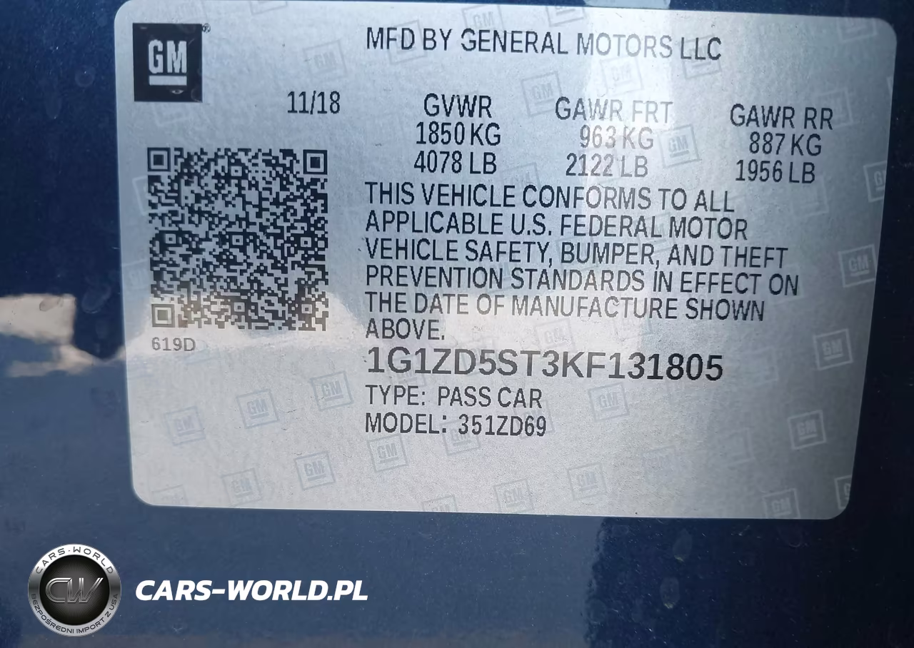 2019 Chevrolet Malibu Lt VIN:1G1ZD5ST3KF131805 - 9