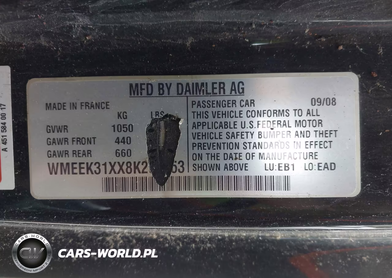2008 Smart Fortwo Passion VIN:WMEEK31XX8K207753 - 9