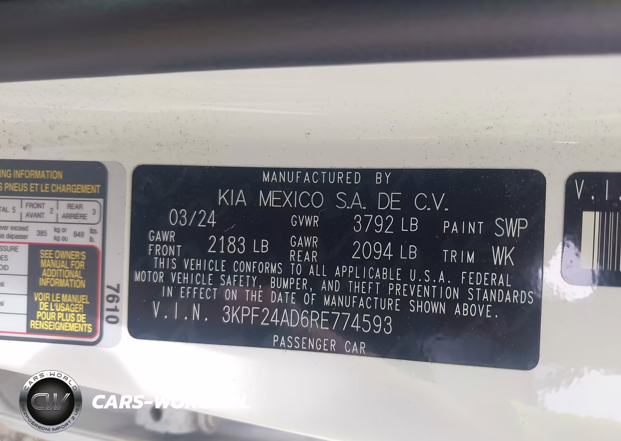 2024 Kia Forte Lxs VIN:3KPF24AD6RE774593 - 9