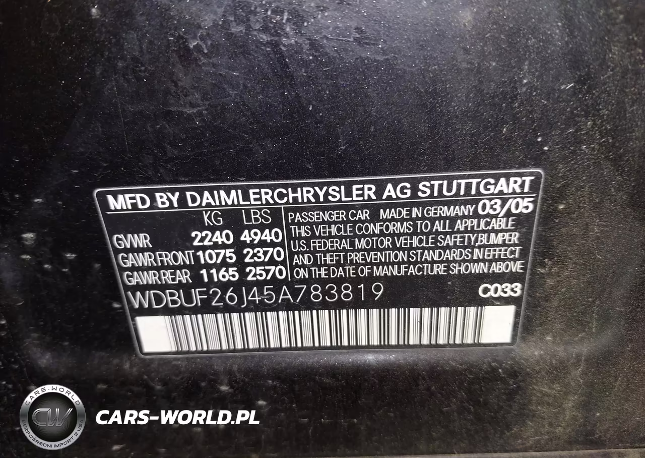 2005 Mercedes-Benz E 320 Cdi VIN:WDBUF26J45A783819 - 9