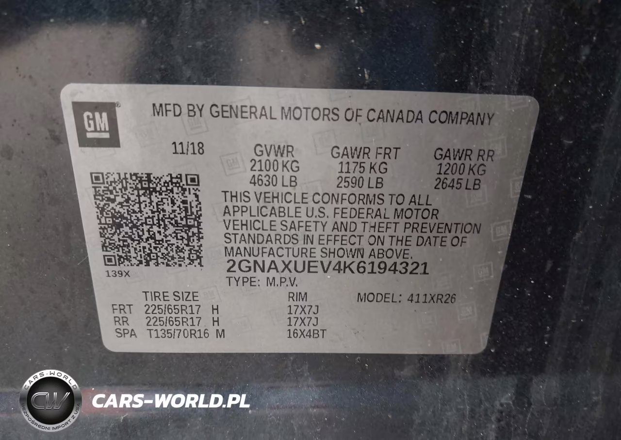 2019 Chevrolet Equinox Lt VIN:2GNAXUEV4K6194321 - 9