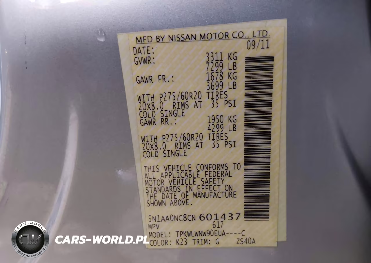 2012 Nissan Armada Platinum VIN:5N1AA0NC8CN601437 - 9
