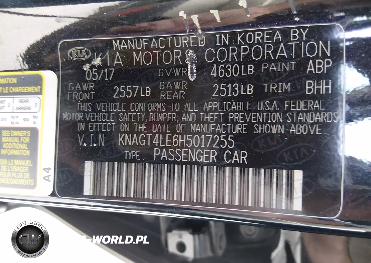 2017 Kia Optima Hybrid VIN:KNAGT4LE6H5017255 - 17