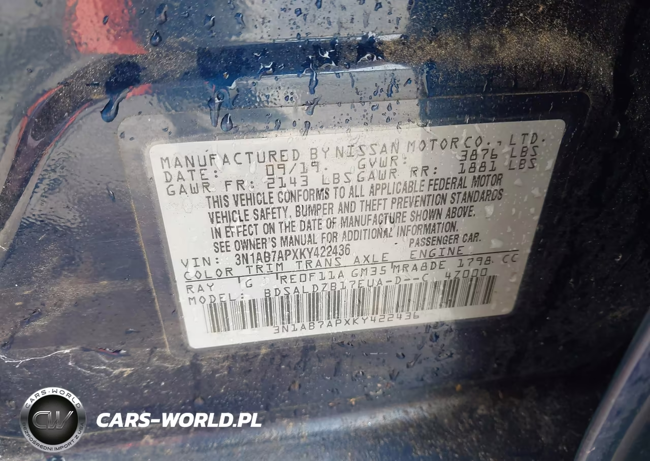 2019 Nissan Sentra Sv VIN:3N1AB7APXKY422436 - 9