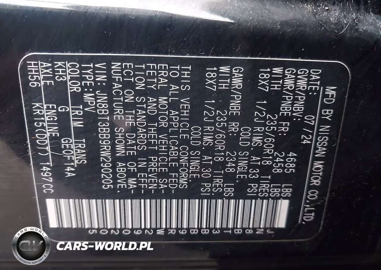 2024 Nissan Rogue Sv VIN:JN8BT3BB9RW290205 - 9