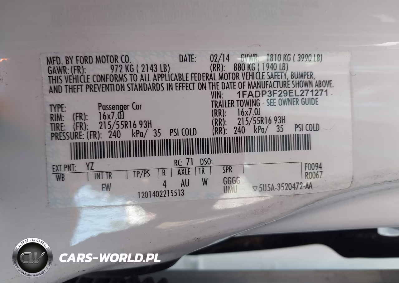 2014 Ford Focus Se VIN:1FADP3F29EL271271 - 9