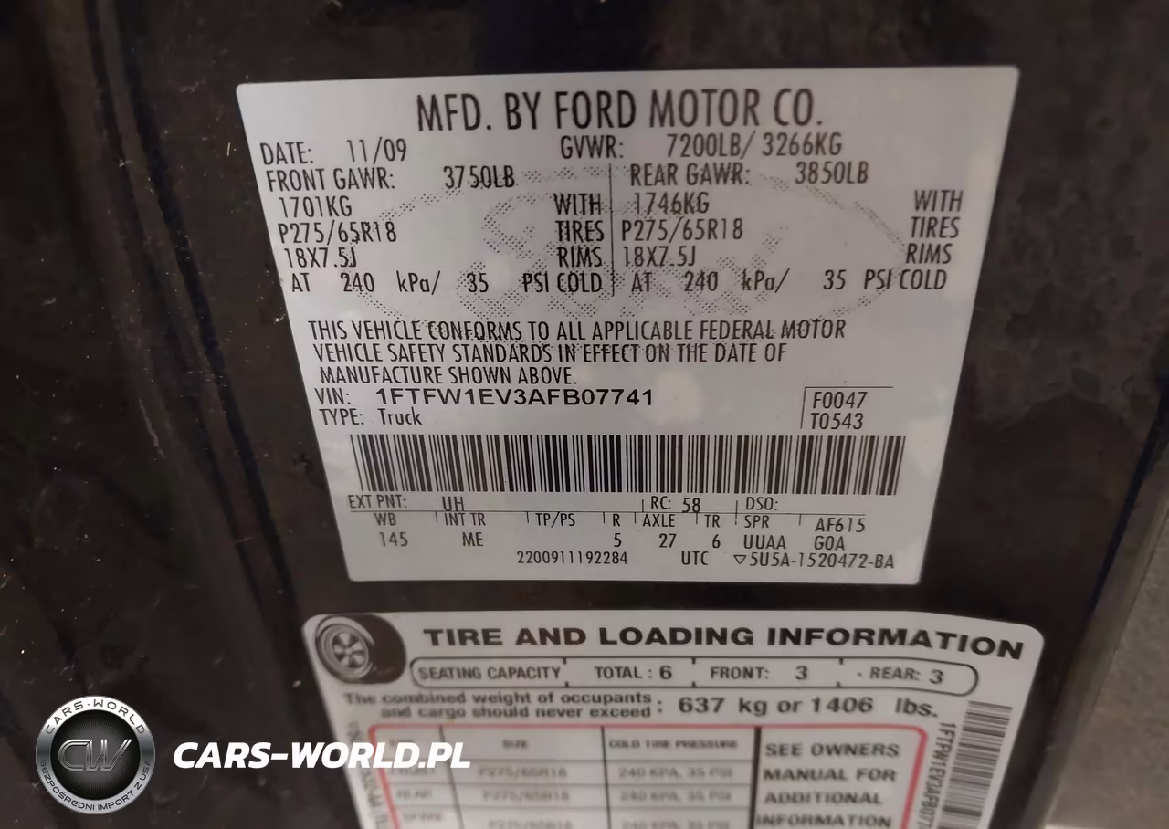 2010 Ford F-150 Fx4-Harley-Davidson-King Ranch-Lariat-Platinum-Xl-Xlt VIN:1FTFW1EV3AFB07741 - 9