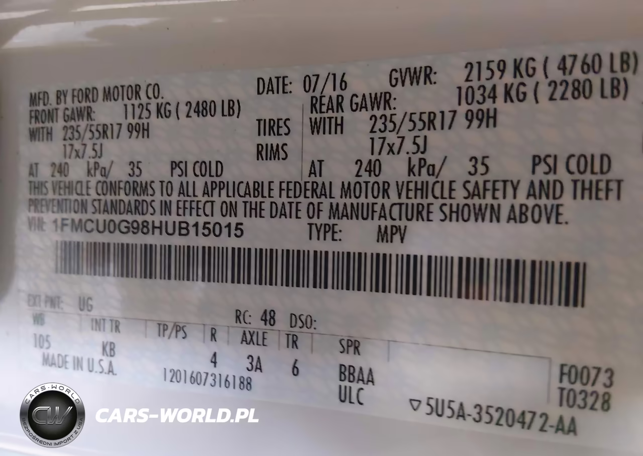 2017 Ford Escape Se VIN:1FMCU0G98HUB15015 - 9