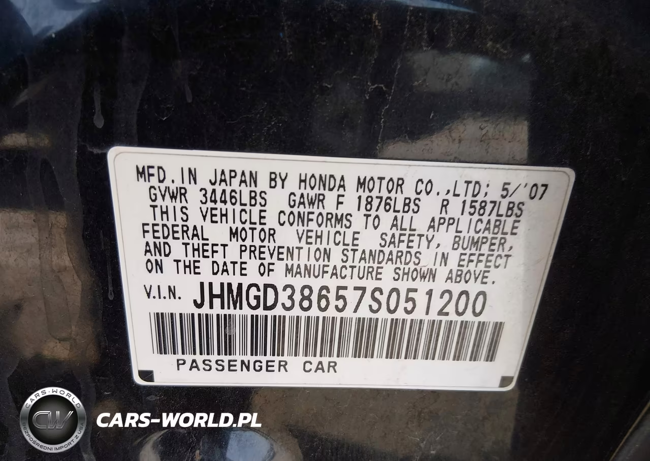 2007 Honda Fit Sport VIN:JHMGD38657S051200 - 9
