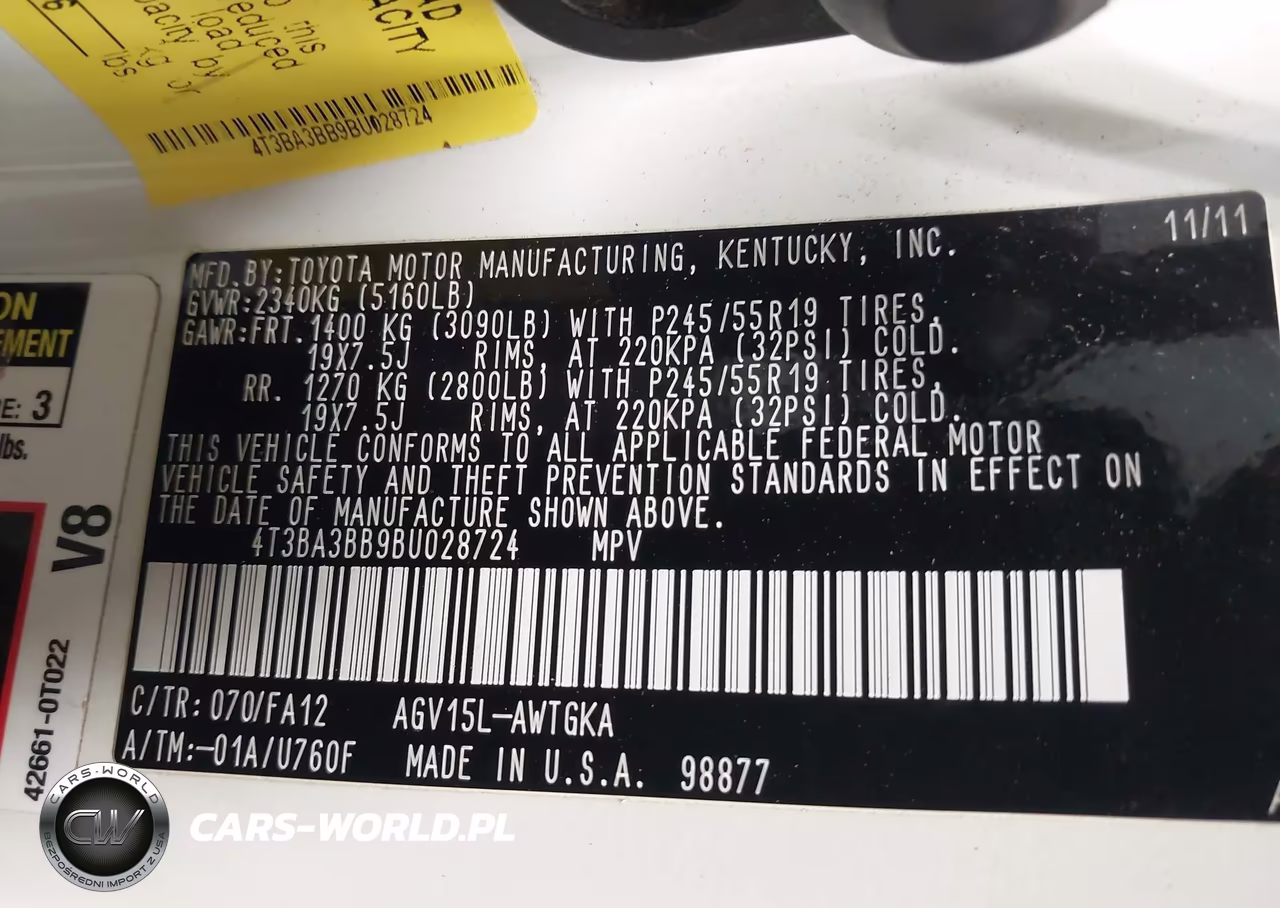 2011 Toyota Venza VIN:4T3BA3BB9BU028724 - 9
