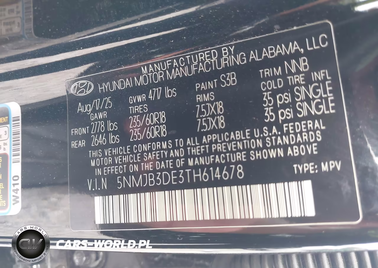 2026 Hyundai Tucson Sel VIN:5NMJB3DE3TH614678 - 9