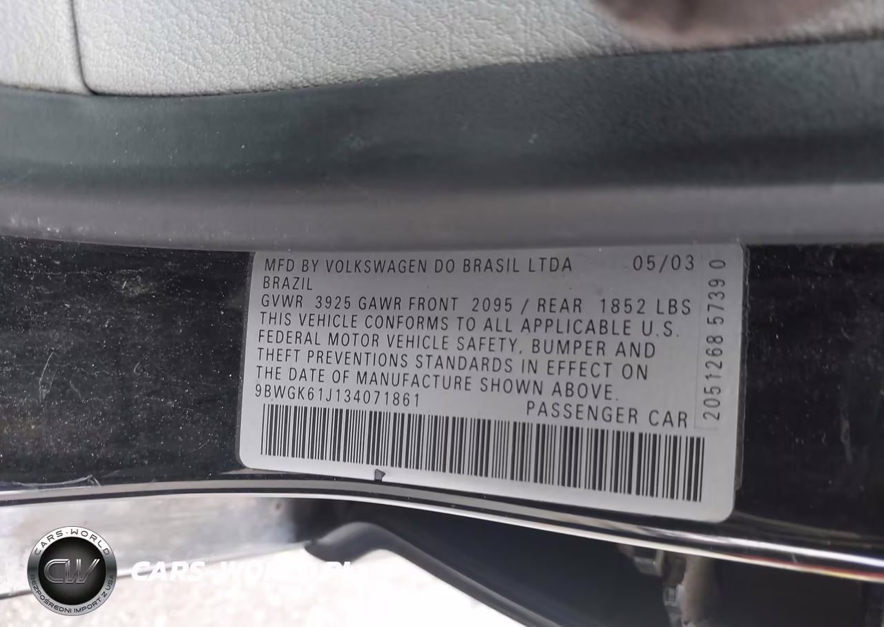 2003 Volkswagen Golf Gls 2.0L VIN:9BWGK61J134071861 - 9