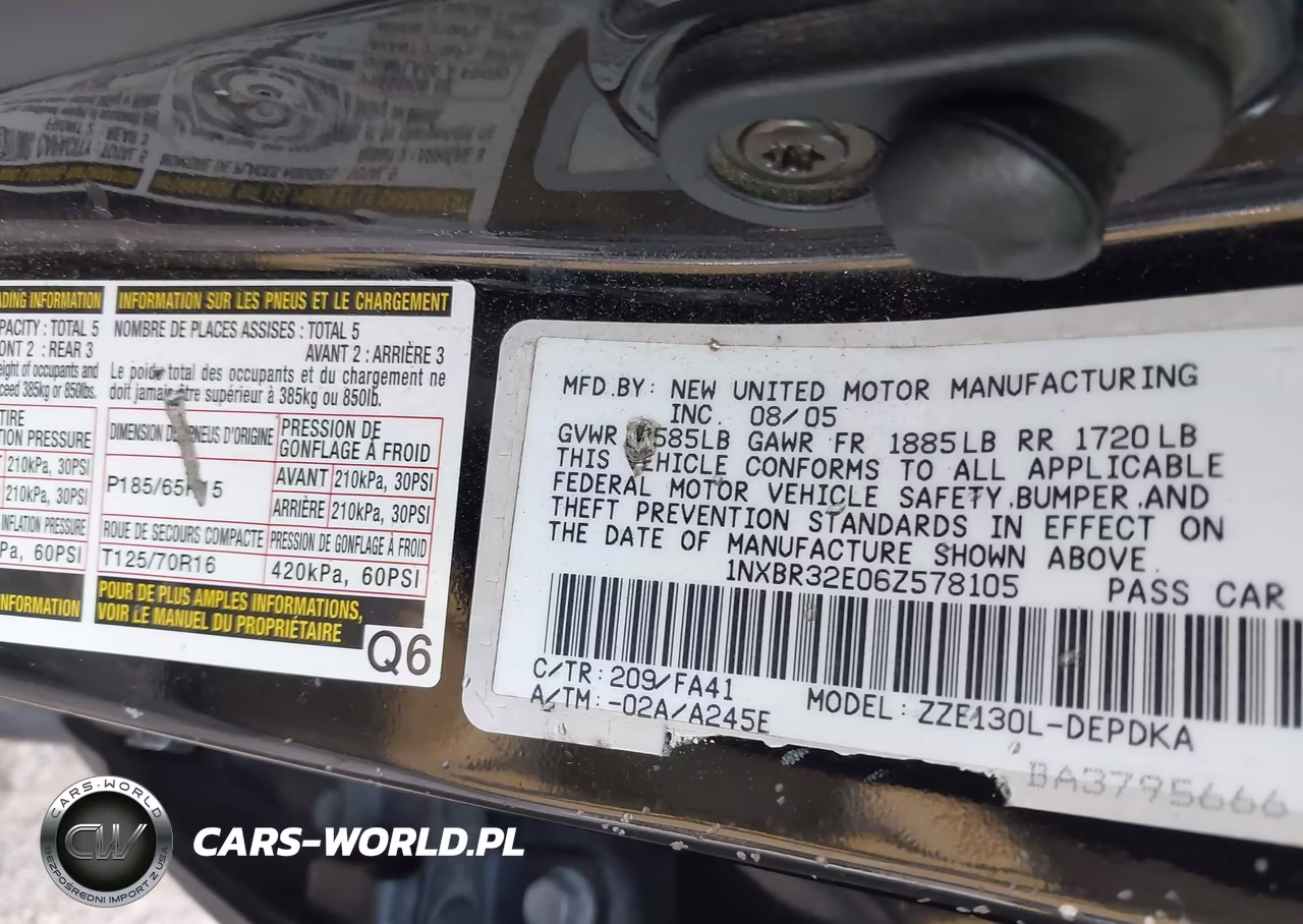 2006 Toyota Corolla Ce VIN:1NXBR32E06Z578105 - 9