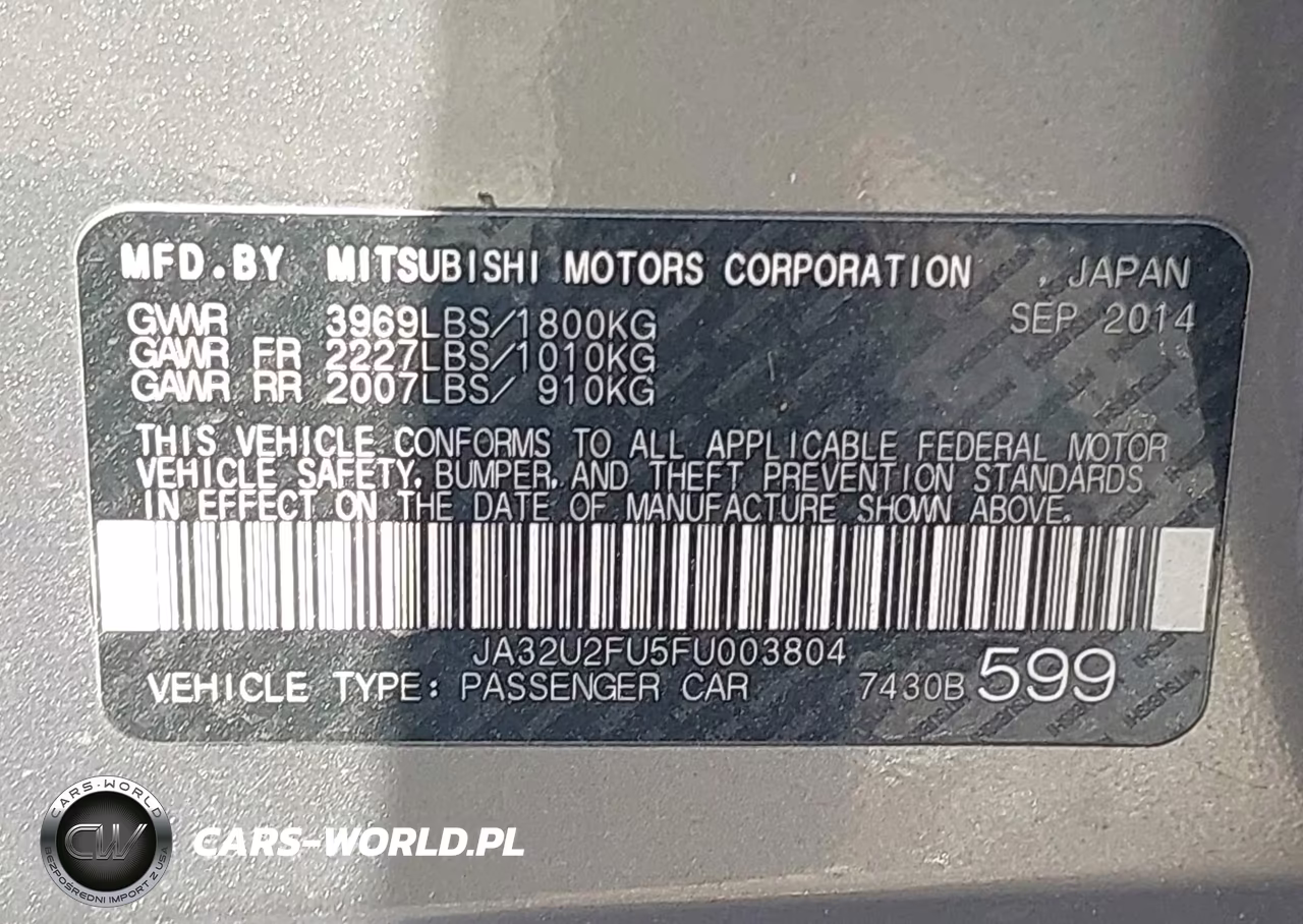 2015 Mitsubishi Lancer Es VIN:JA32U2FU5FU003804 - 9