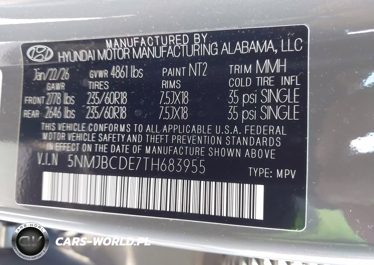 2026 Hyundai Tucson Sel VIN:5NMJBCDE7TH683955 - 9