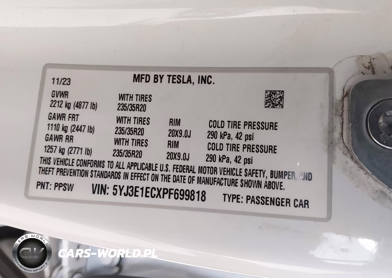 2023 Tesla Model 3 Performance Dual Motor All-Wheel Drive VIN:5YJ3E1ECXPF699818 - 9
