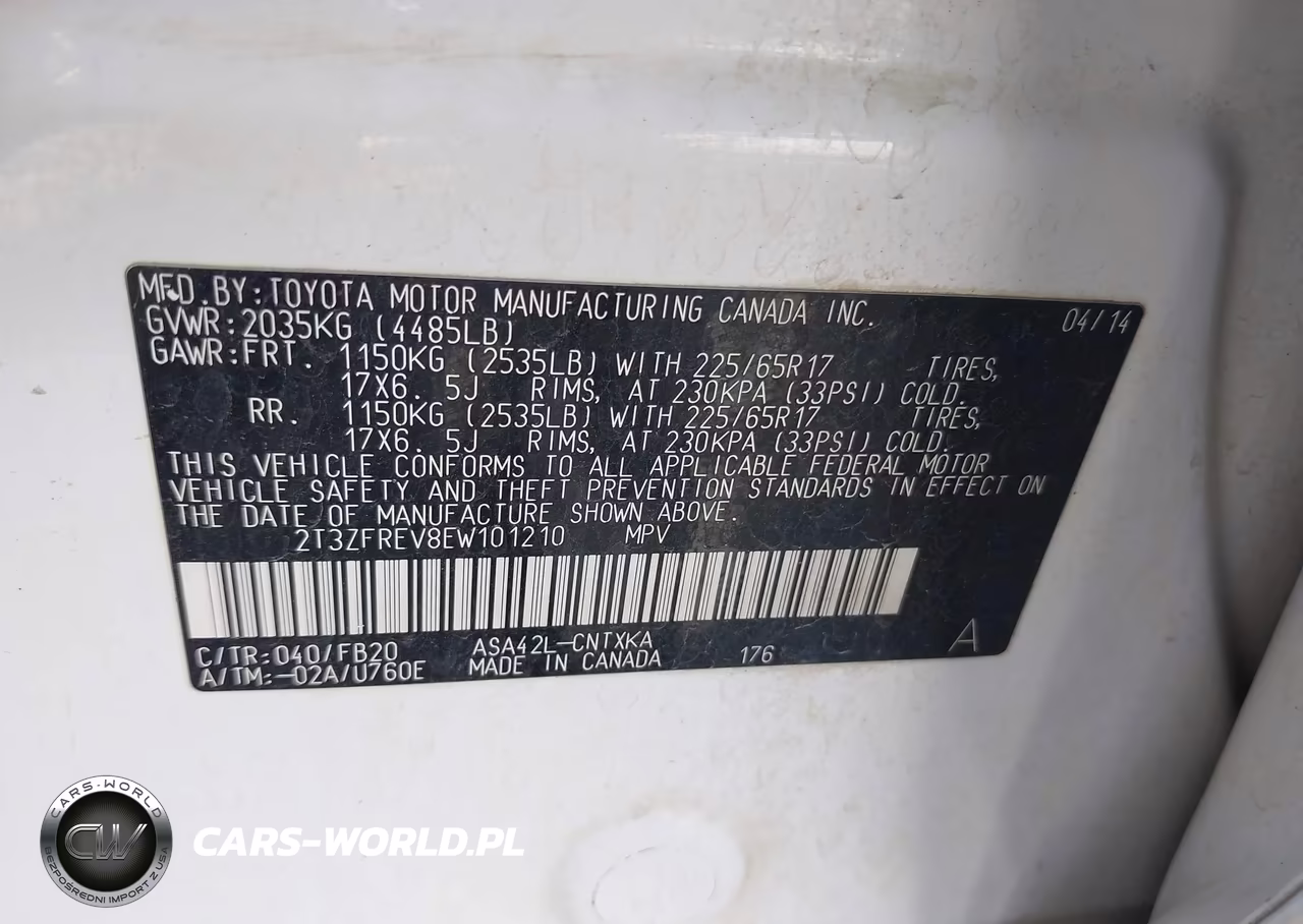 2014 Toyota Rav4 Le VIN:2T3ZFREV8EW101210 - 9