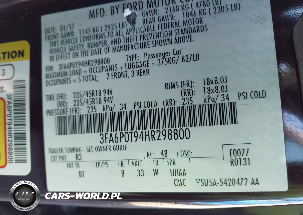 2017 Ford Fusion Se VIN:3FA6P0T94HR298800 - 9