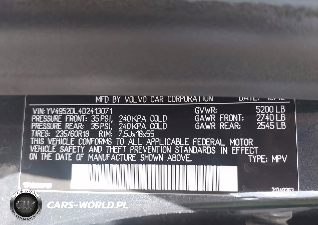 2013 Volvo Xc60 3.2-3.2 Platinum-3.2 Premier-3.2 Premier Plus VIN:YV4952DL4D2413071 - 9