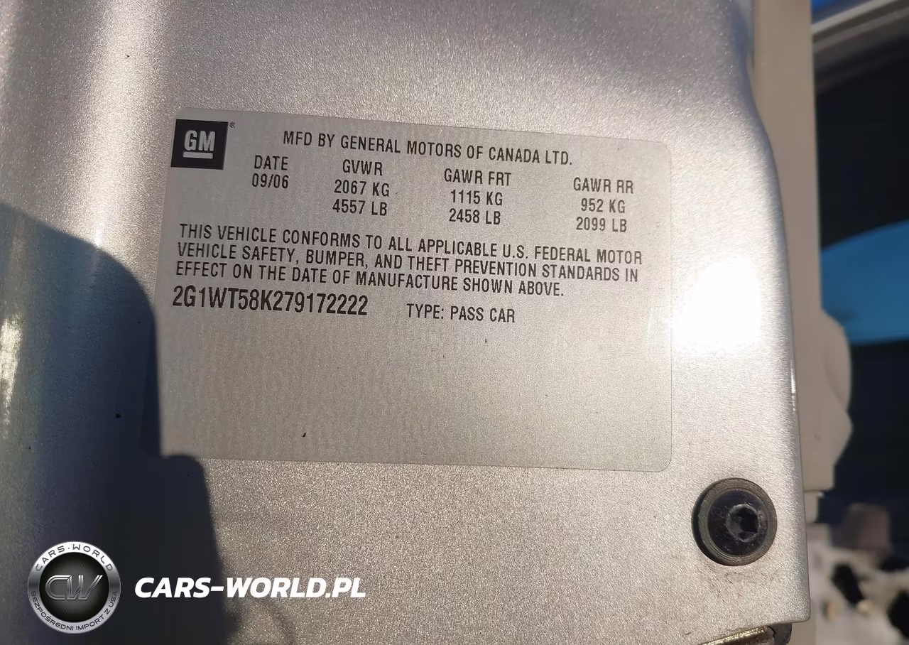 2007 Chevrolet Impala Lt VIN:2G1WT58K279172222 - 9