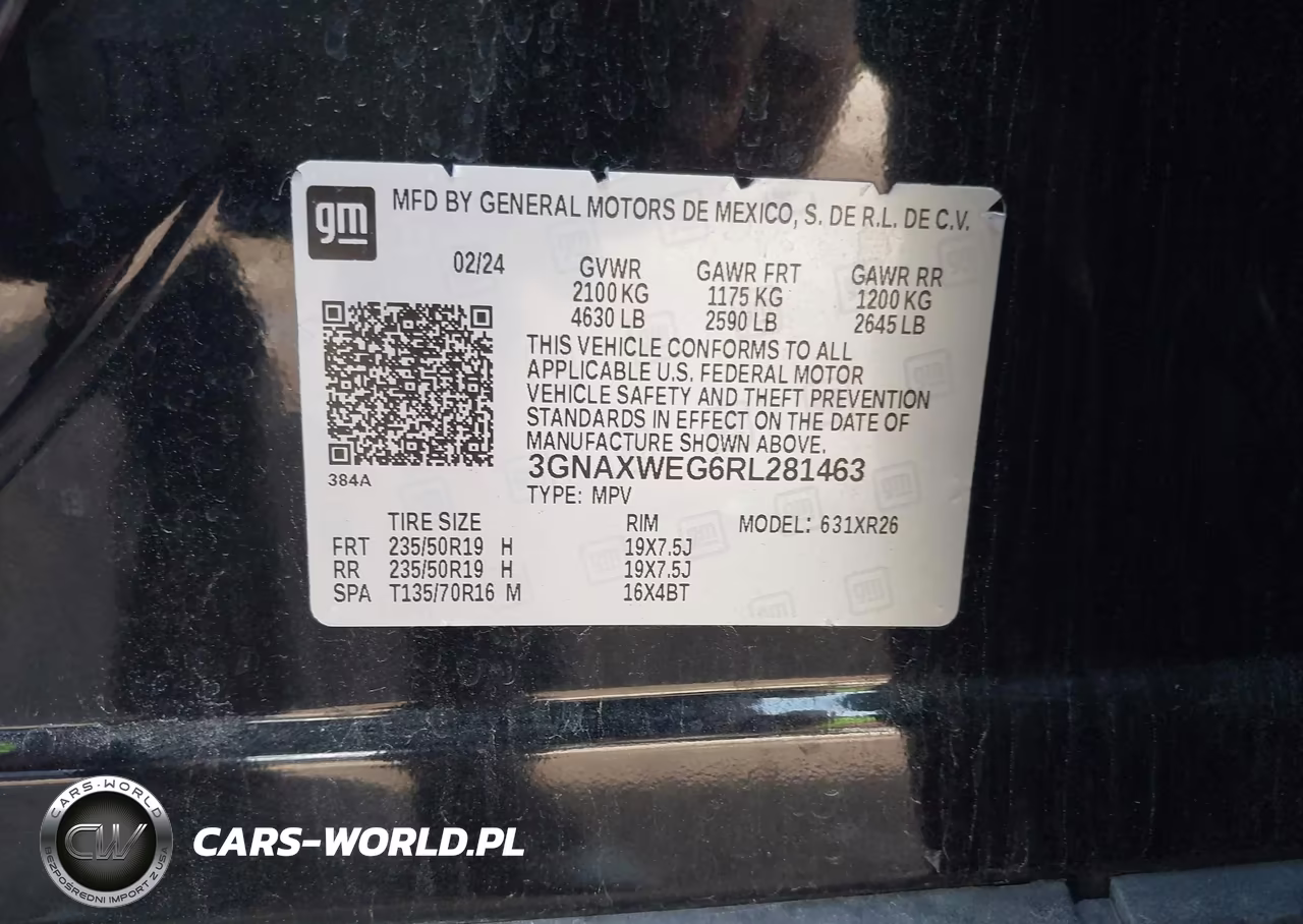 2024 Chevrolet Equinox Awd Rs VIN:3GNAXWEG6RL281463 - 9