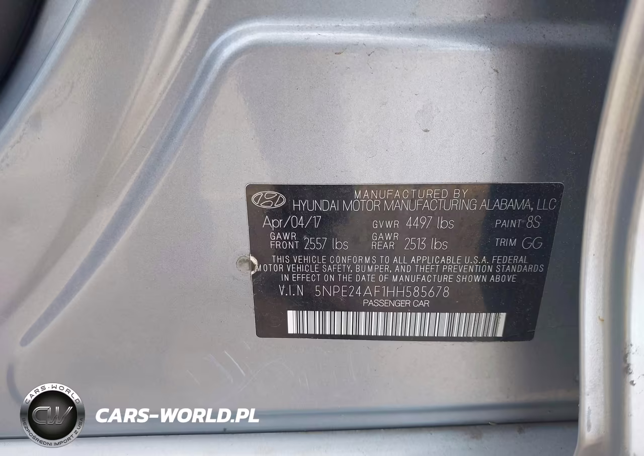 2017 Hyundai Sonata VIN:5NPE24AF1HH585678 - 9