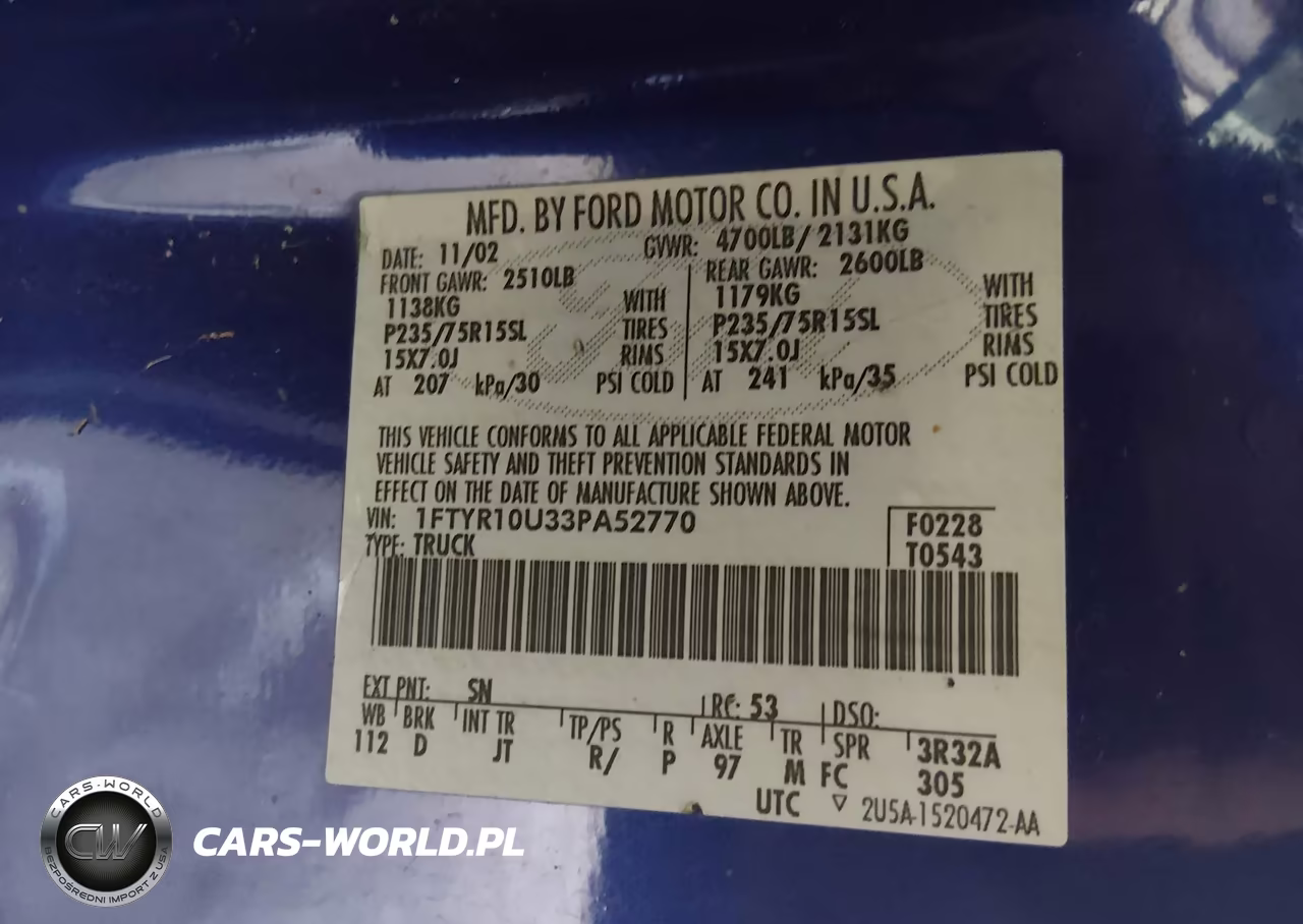 2003 Ford Ranger Edge-Xl-Xlt VIN:1FTYR10U33PA52770 - 9