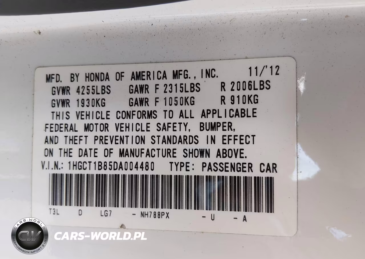 2013 Honda Accord Ex-L VIN:1HGCT1B85DA004480 - 9