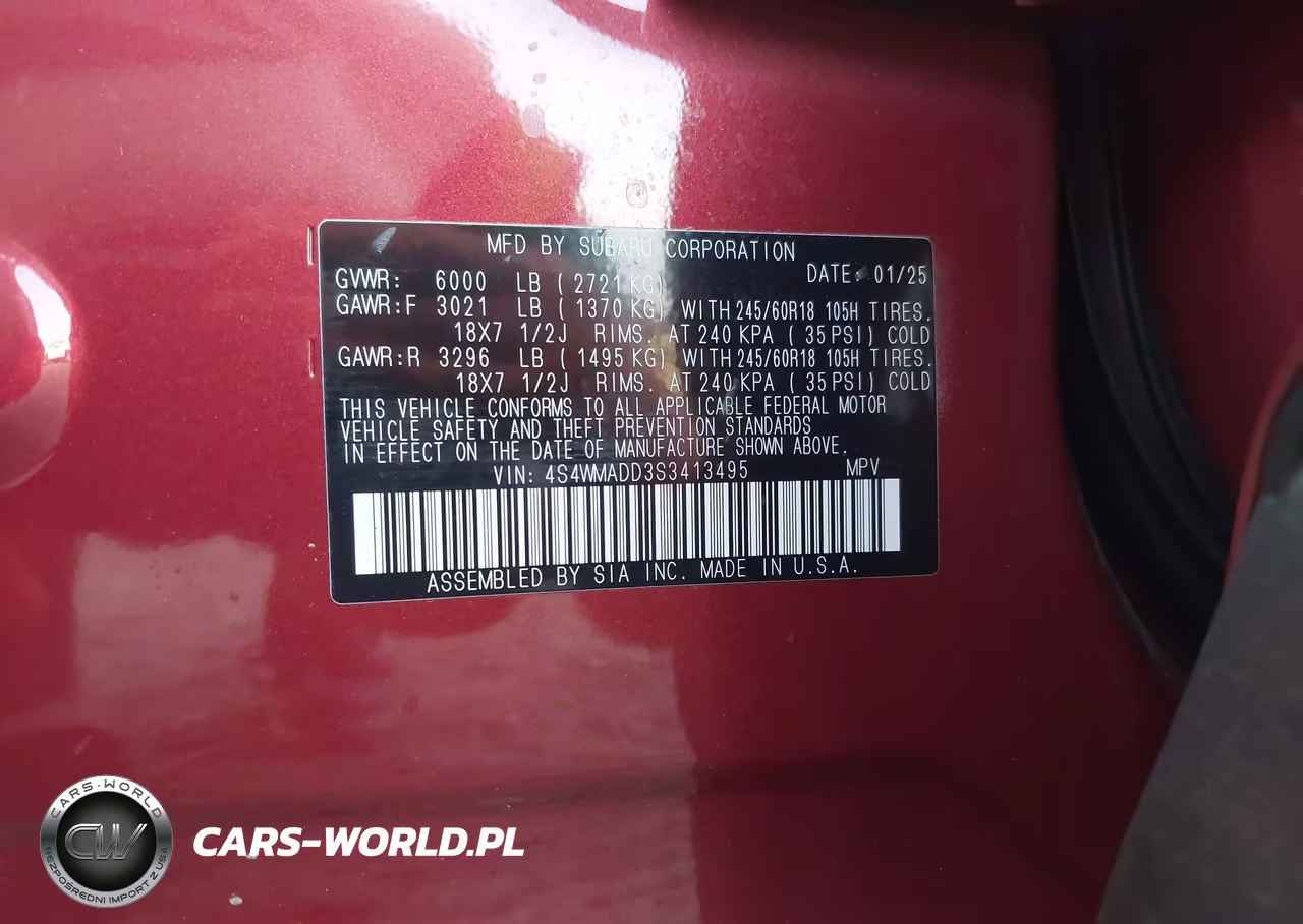 2025 Subaru Ascent Premium 7-Passenger VIN:4S4WMADD3S3413495 - 9
