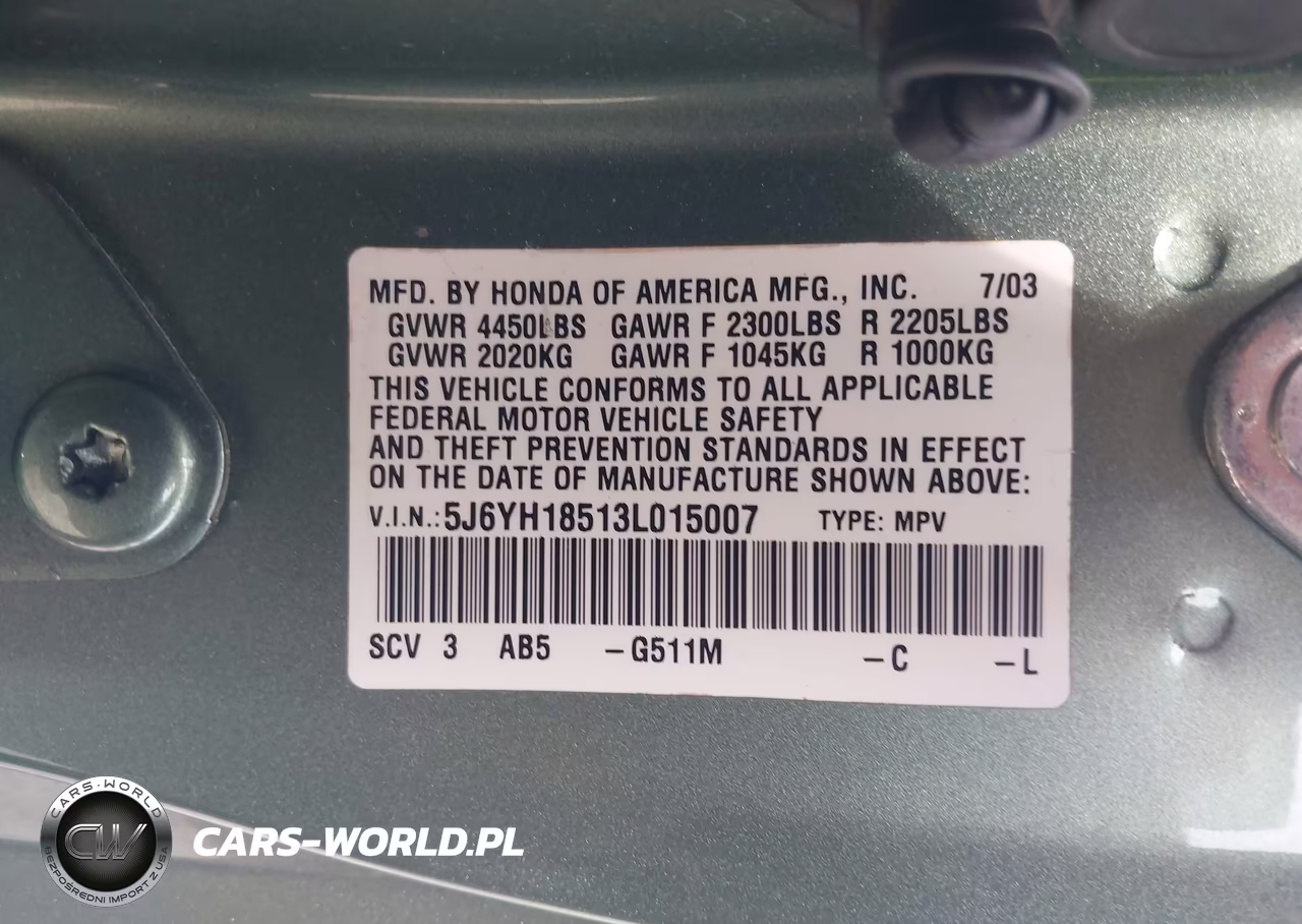 2003 Honda Element Ex VIN:5J6YH18513L015007 - 9
