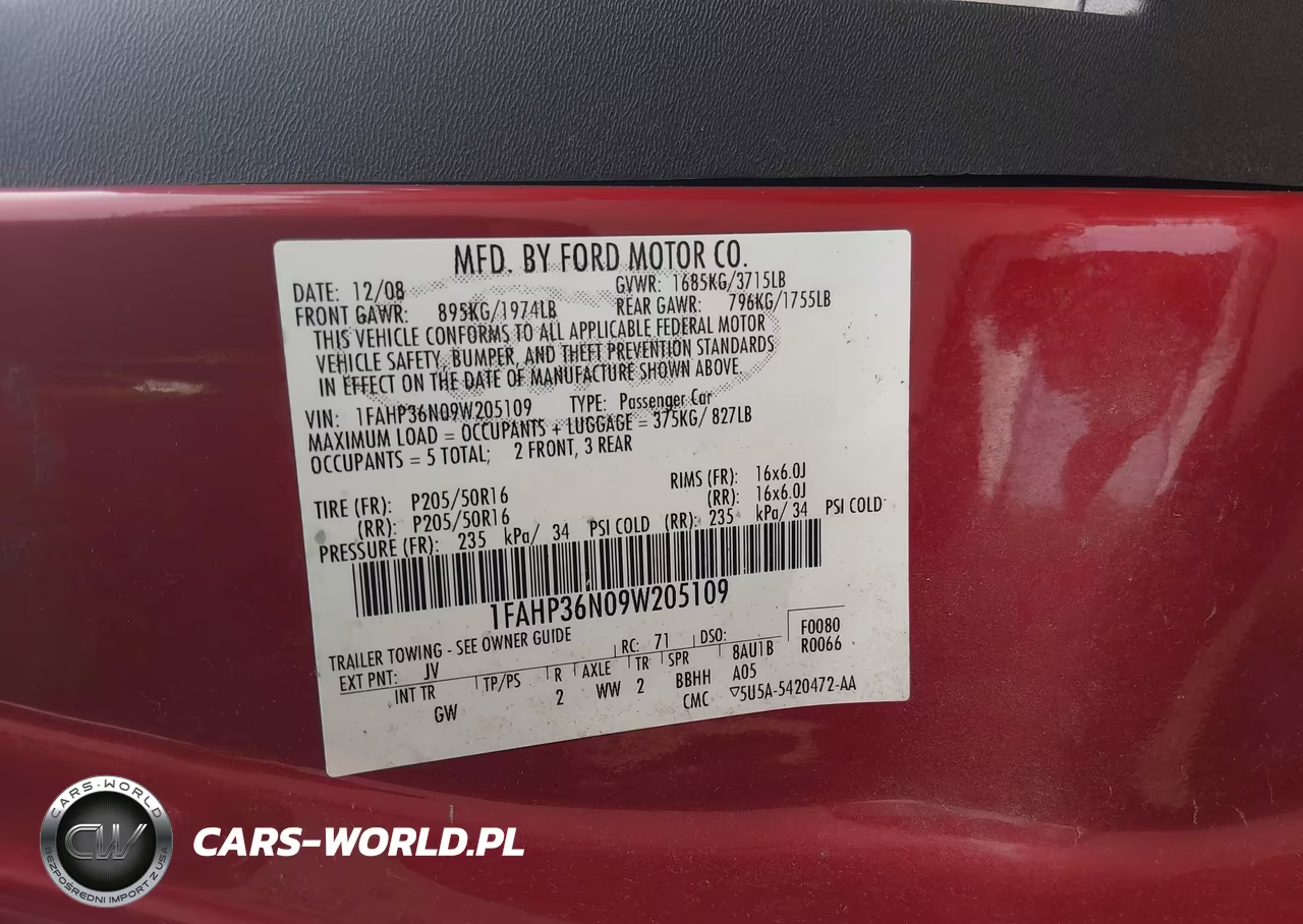2009 Ford Focus Ses VIN:1FAHP36N09W205109 - 9