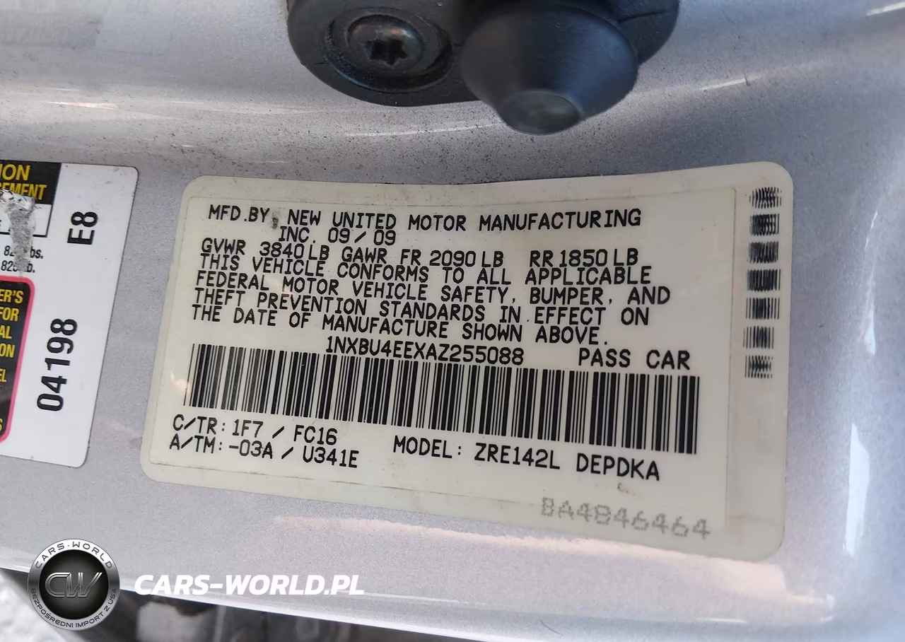 2010 Toyota Corolla Le VIN:1NXBU4EEXAZ255088 - 9