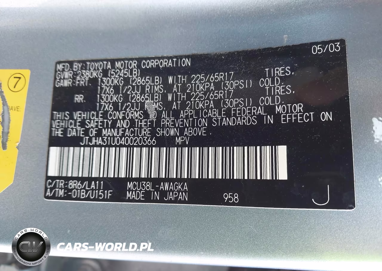 2004 Lexus Rx 330 VIN:JTJHA31U040020366 - 9