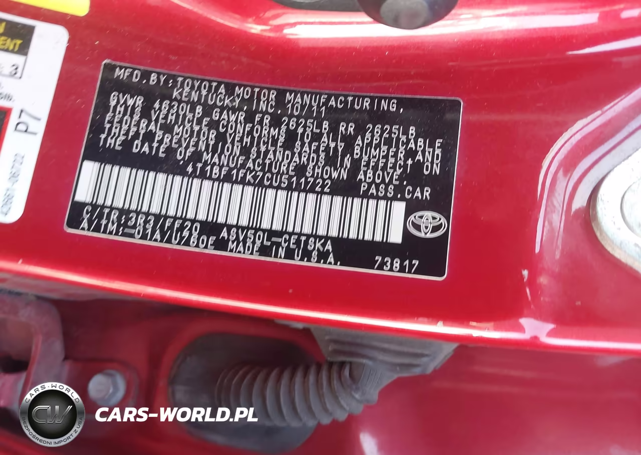 2012 Toyota Camry Se VIN:4T1BF1FK7CU511722 - 9