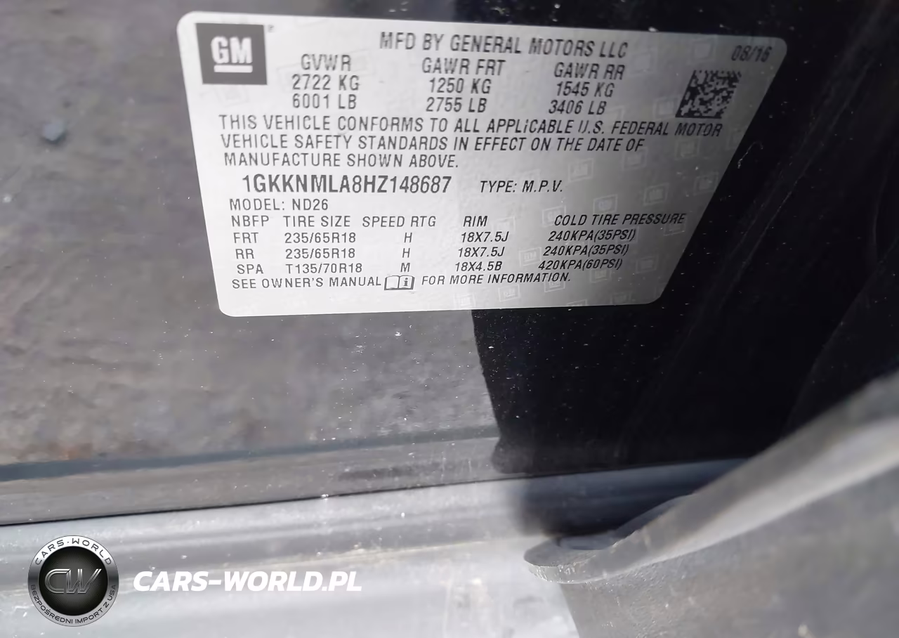 2017 GMC Acadia Slt-1 VIN:1GKKNMLA8HZ148687 - 9