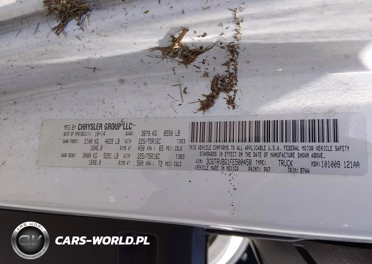 2015 Ram Promaster 1500 VIN:3C6TRVBG1FE500458 - 9