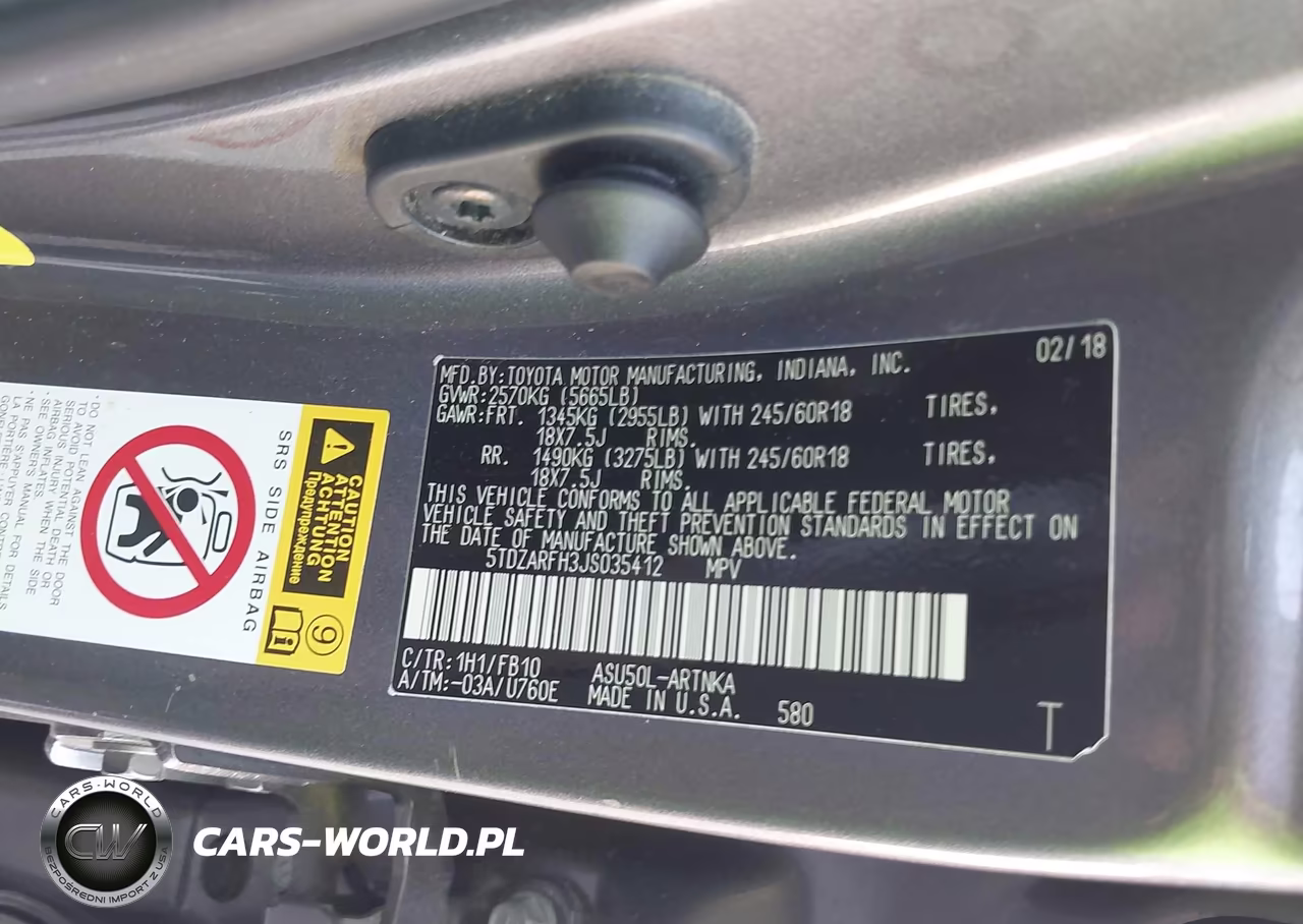 2018 Toyota Highlander Le VIN:5TDZARFH3JS035412 - 9