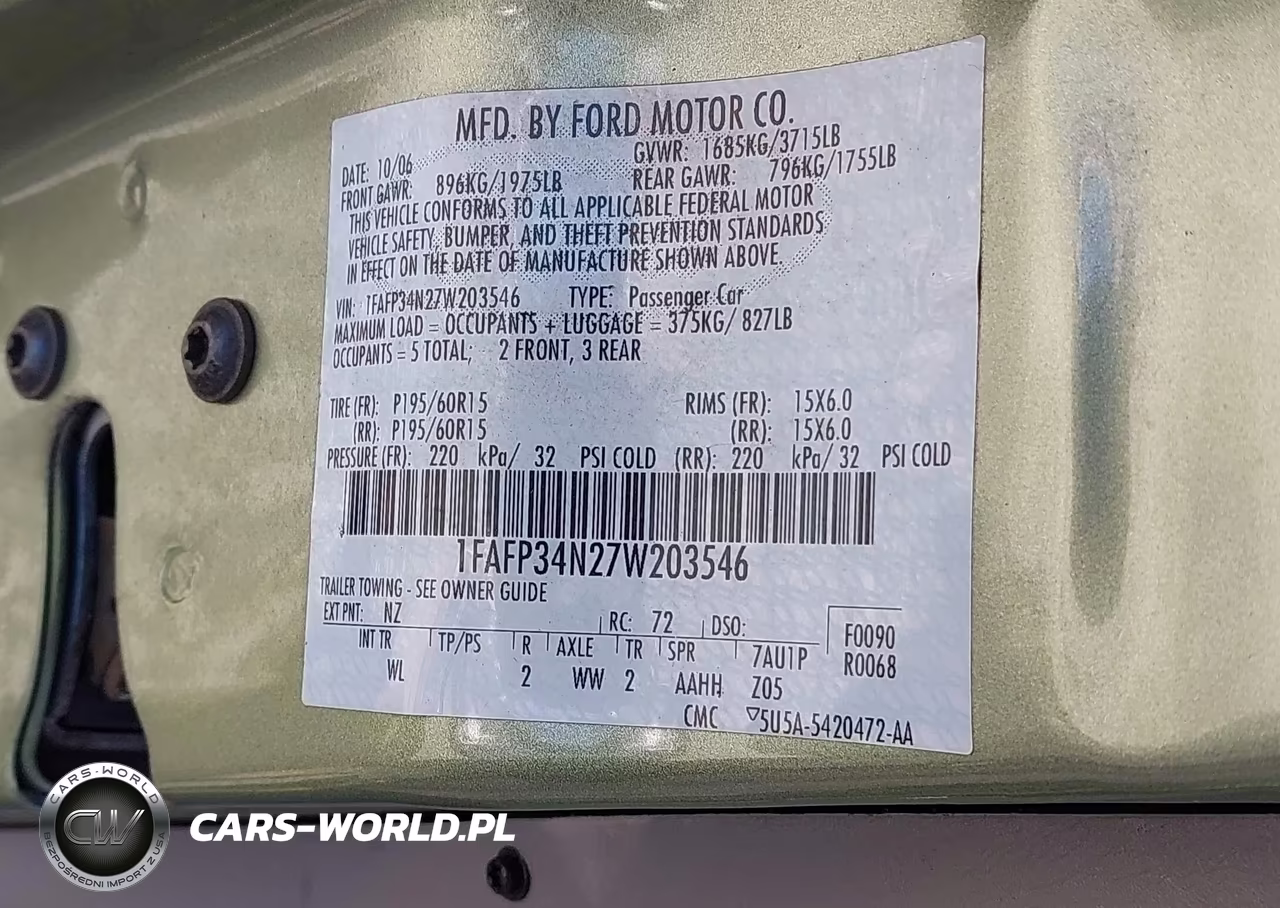 2007 Ford Focus S-Se-Ses VIN:1FAFP34N27W203546 - 9