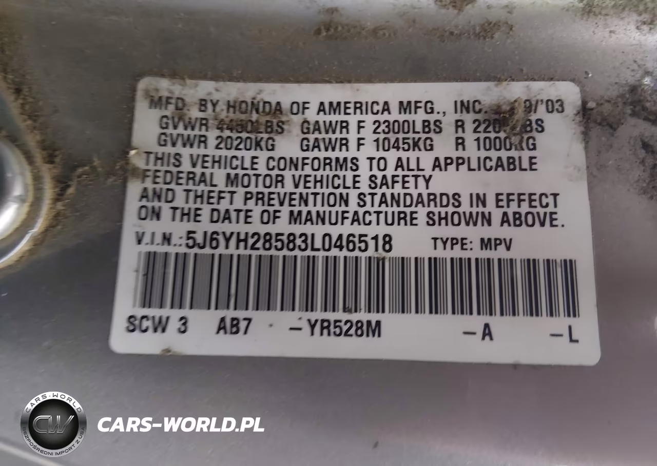 2003 Honda Element Ex VIN:5J6YH28583L046518 - 9