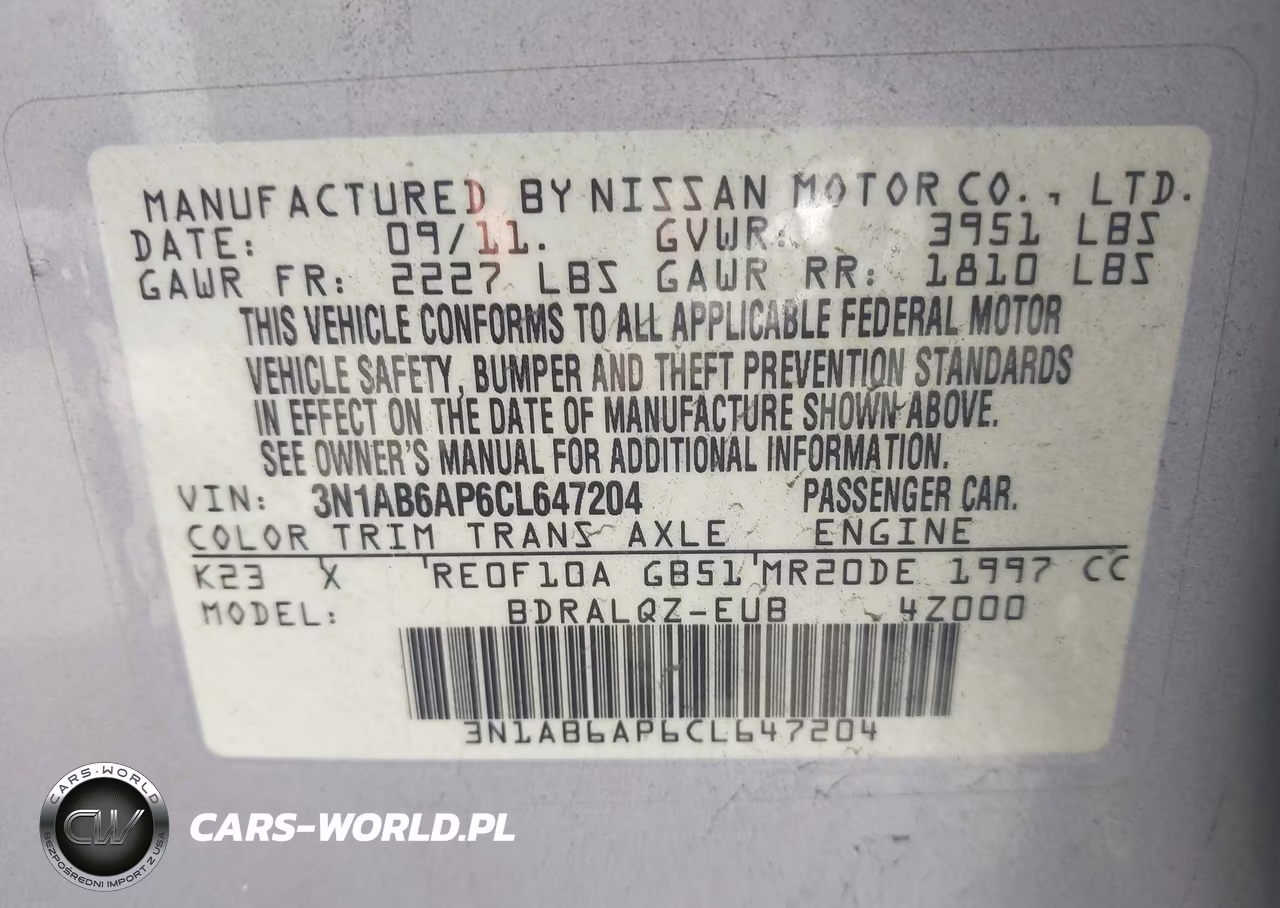 2012 Nissan Sentra 2.0 VIN:3N1AB6AP6CL647204 - 9