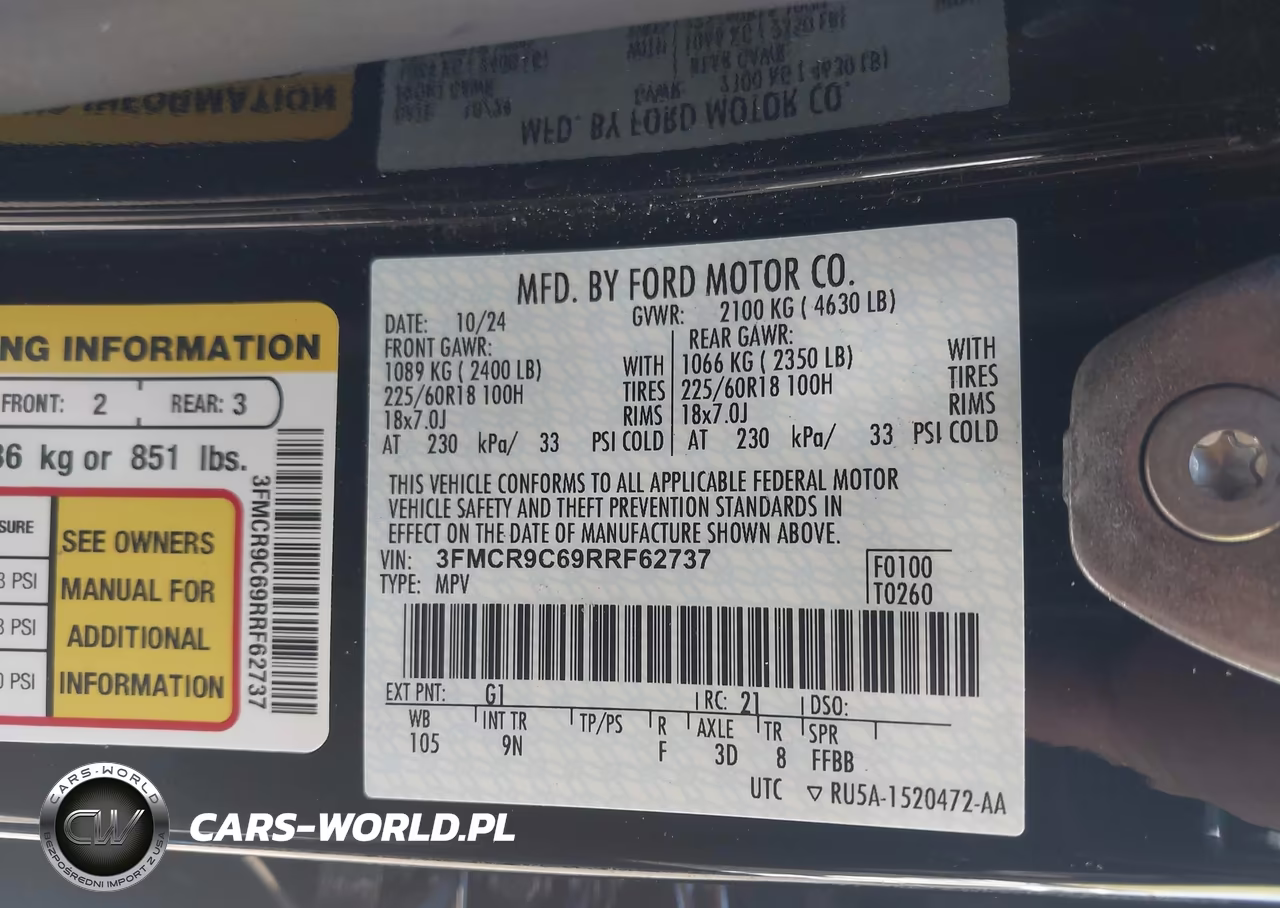 2024 Ford Bronco Sport Outer Banks VIN:3FMCR9C69RRF62737 - 9