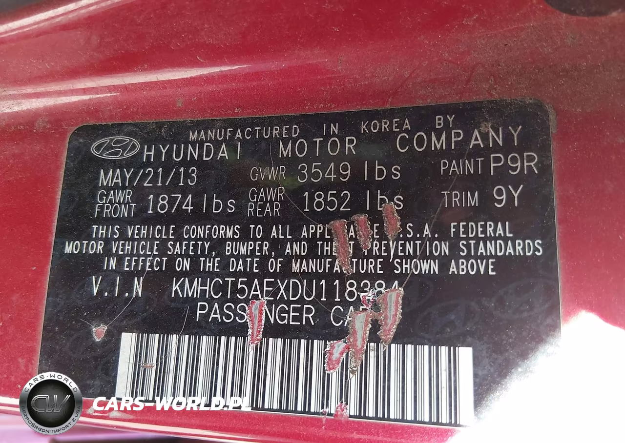 2013 Hyundai Accent Gs VIN:KMHCT5AEXDU118384 - 9