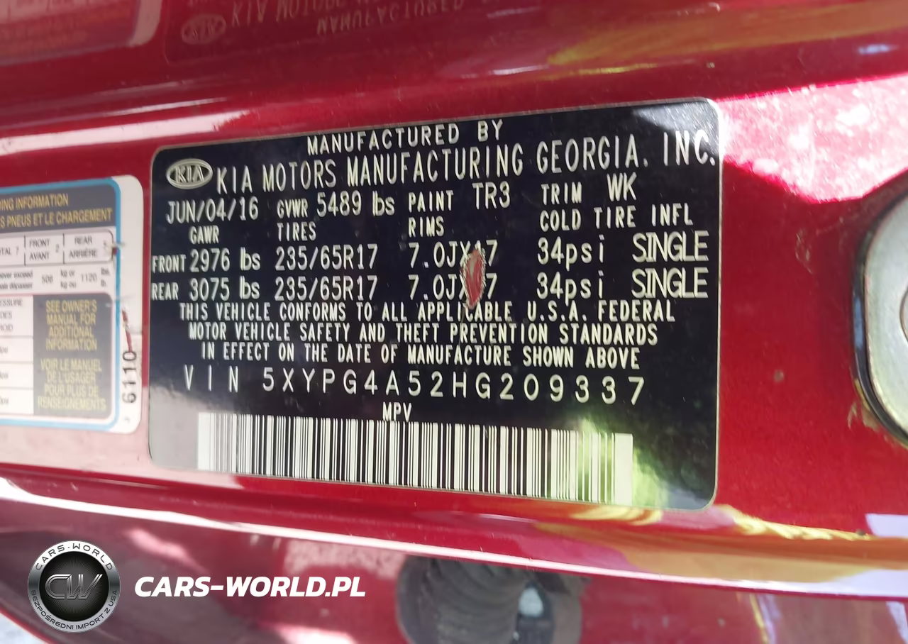 2017 Kia Sorento 3.3L Lx VIN:5XYPG4A52HG209337 - 9
