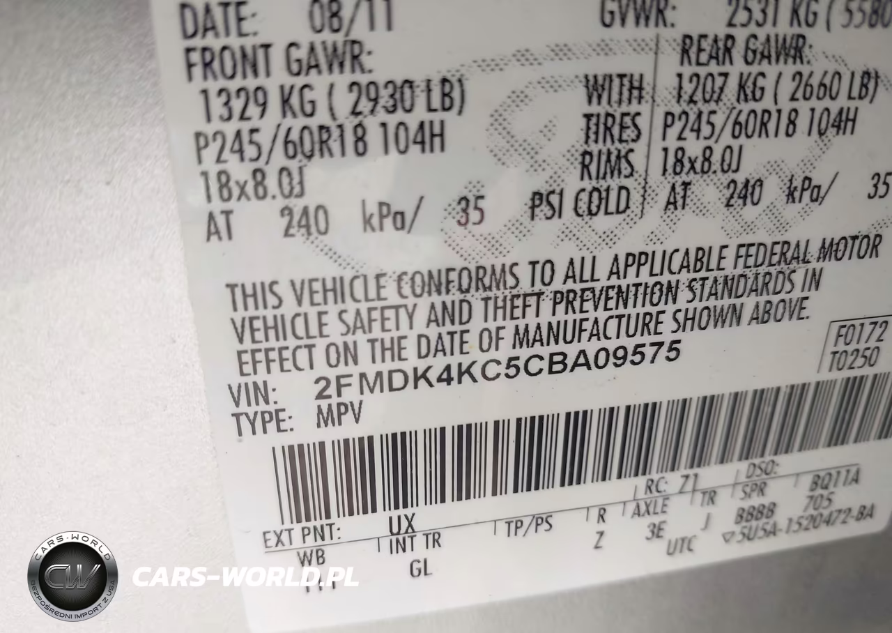 2012 Ford Edge Limited VIN:2FMDK4KC5CBA09575 - 9