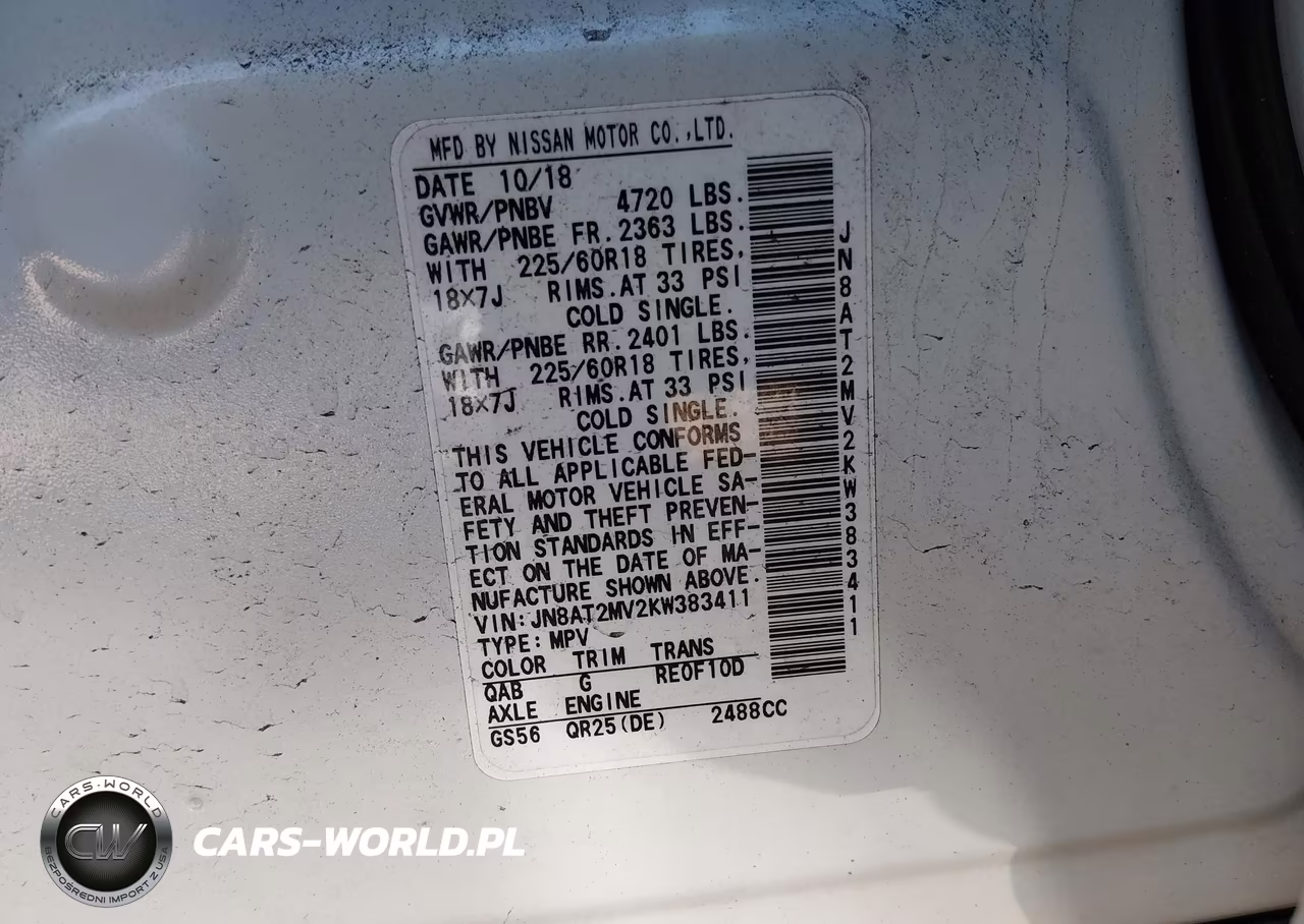 2019 Nissan Rogue Sv VIN:JN8AT2MV2KW383411 - 9