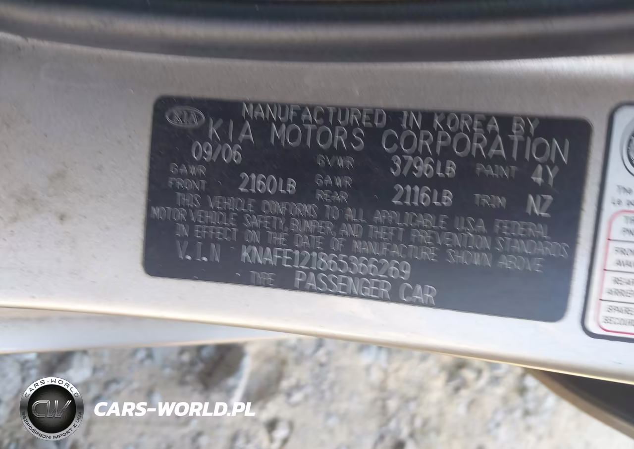 2006 Kia Spectra Ex-Lx-Sx VIN:KNAFE121865366269 - 9
