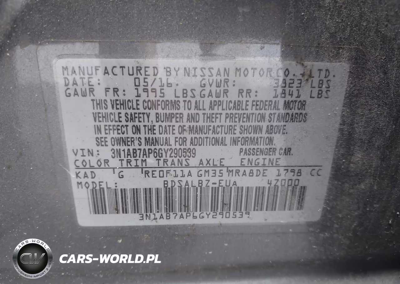 2016 Nissan Sentra S VIN:3N1AB7AP6GY290539 - 9