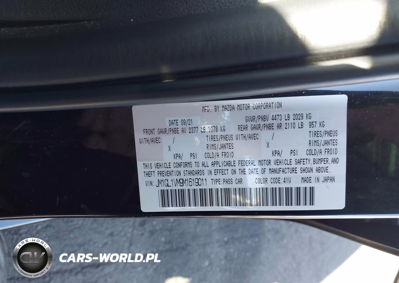 2021 Mazda Mazda6 Touring VIN:JM1GL1VM9M1619011 - 9