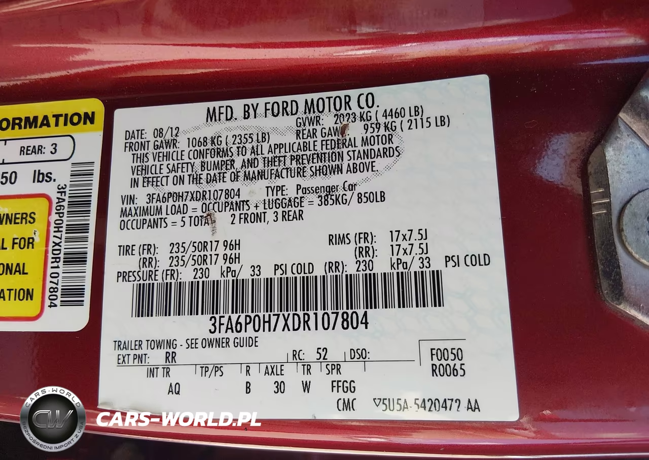 2013 Ford Fusion Se VIN:3FA6P0H7XDR107804 - 9
